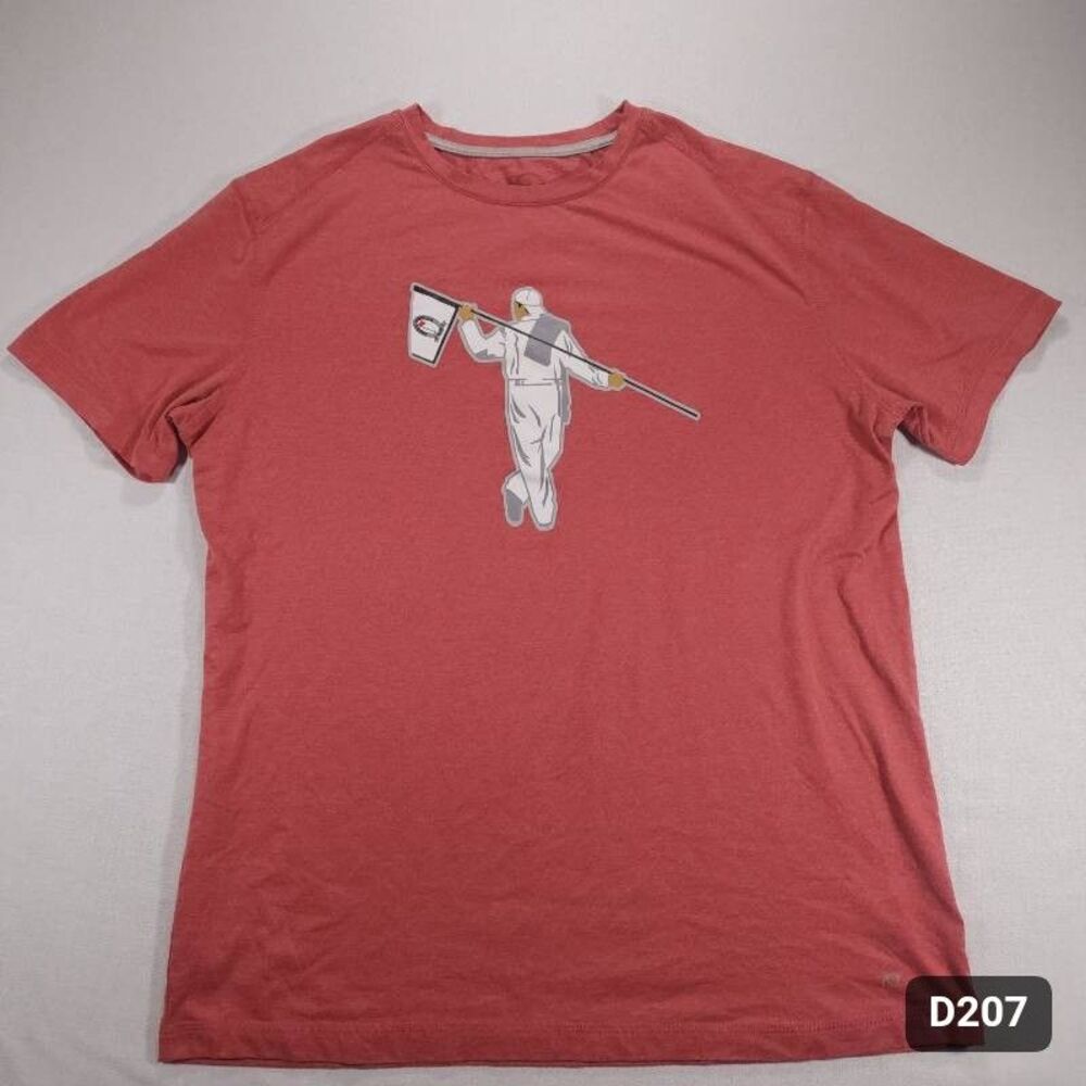 Anderson Ord Graphic Tee Athletic Figure Coral Short Sleeve Good Condition
